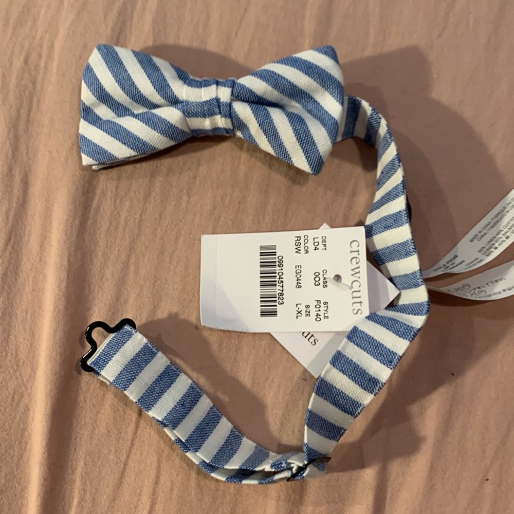 NWT Crewcuts adjustable striped bow tie L/XL